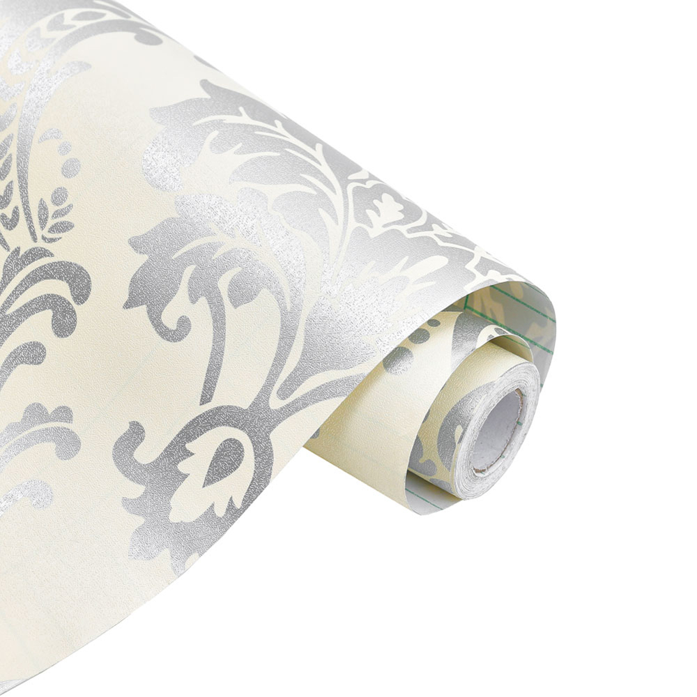 Living and Home Retro Floral Textured Yellow PVC Self Adhesive Wallpaper Image 5