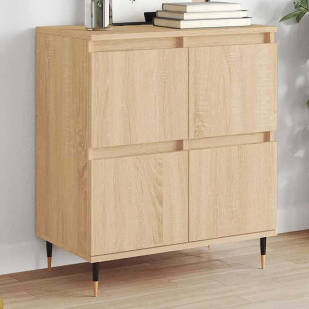 vidaXL 4 Door Sonoma Oak Sideboard Image 1