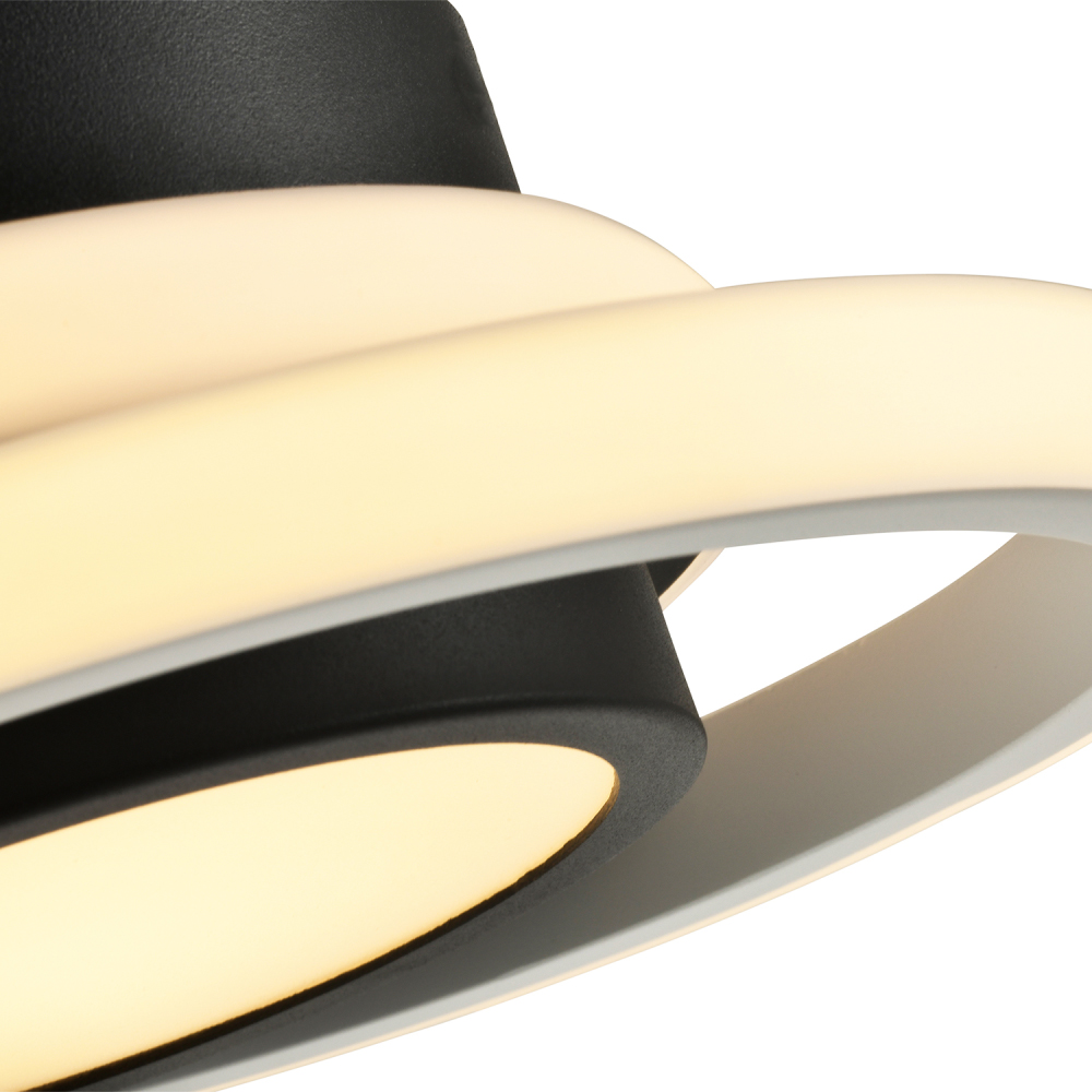 Happy Homewares Black and White LED Ceiling Light with Central Downlighter Image 4