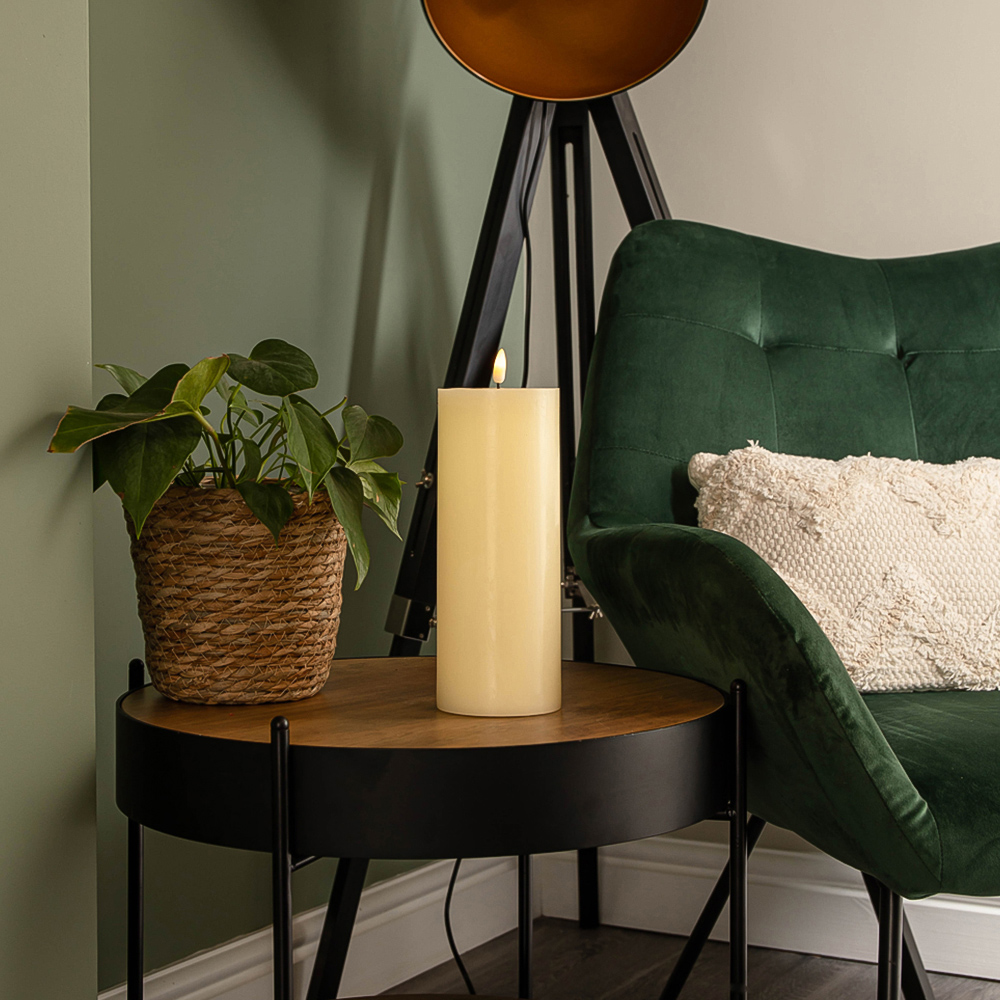 Samuel Alexander Cream Melted Wax Pool Candle LED Christmas Decoration 23cm Image 7