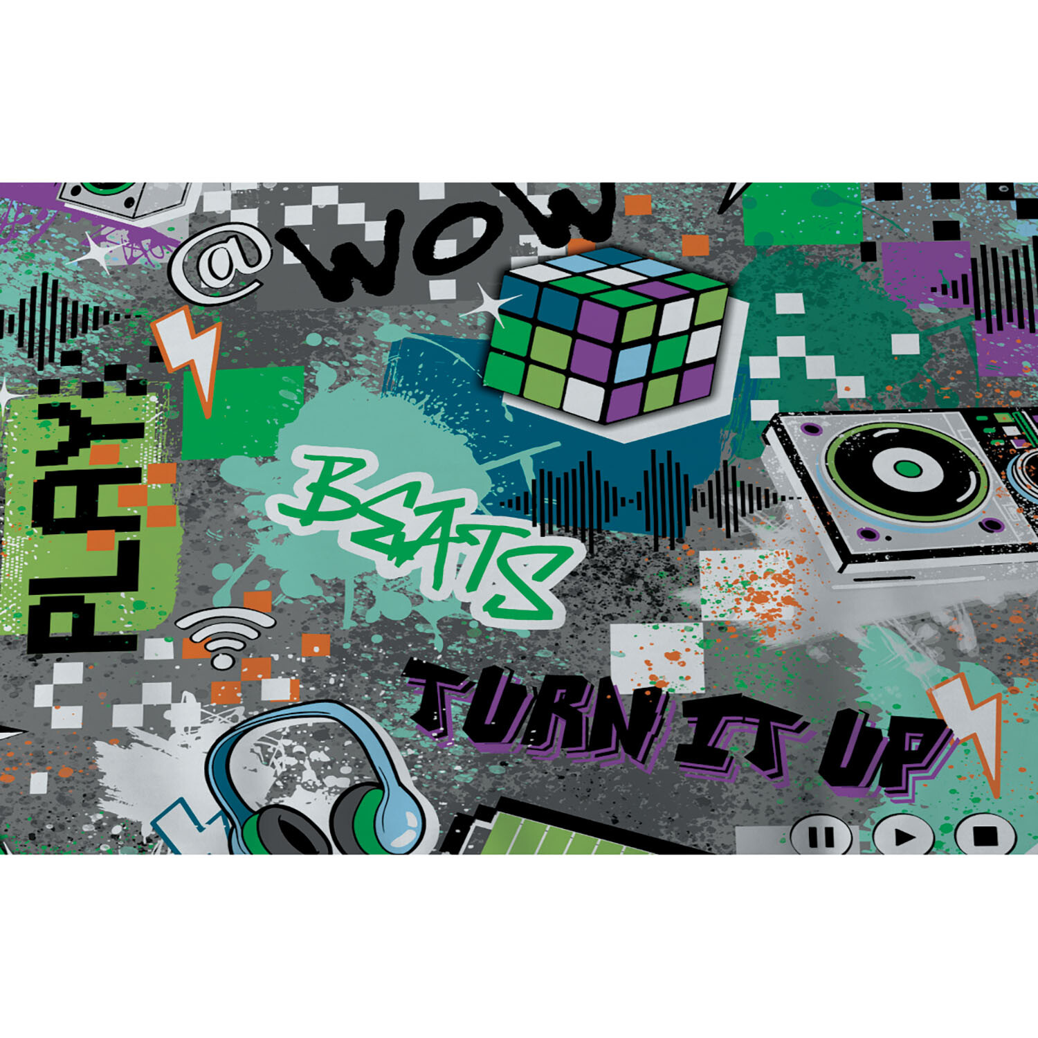 Graffiti DJ Duvet Set  Multicolour Image 2