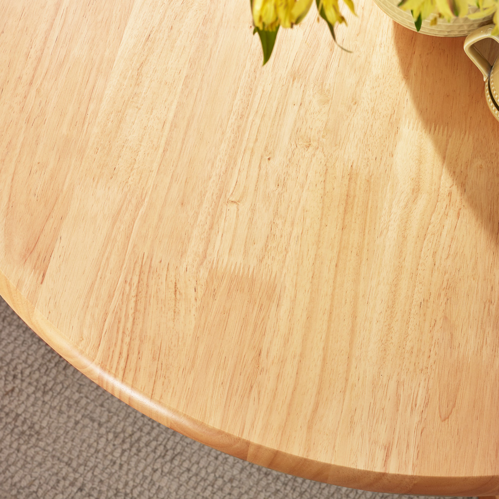 Furniturebox Bodmin 4 Seater Round Wooden Dining Table Cream and Oak Effect Image 2