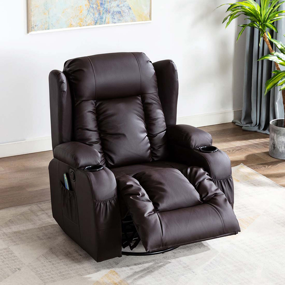 Furniture Online Caesar Brown Bonded Leather Recliner Chair Image 8