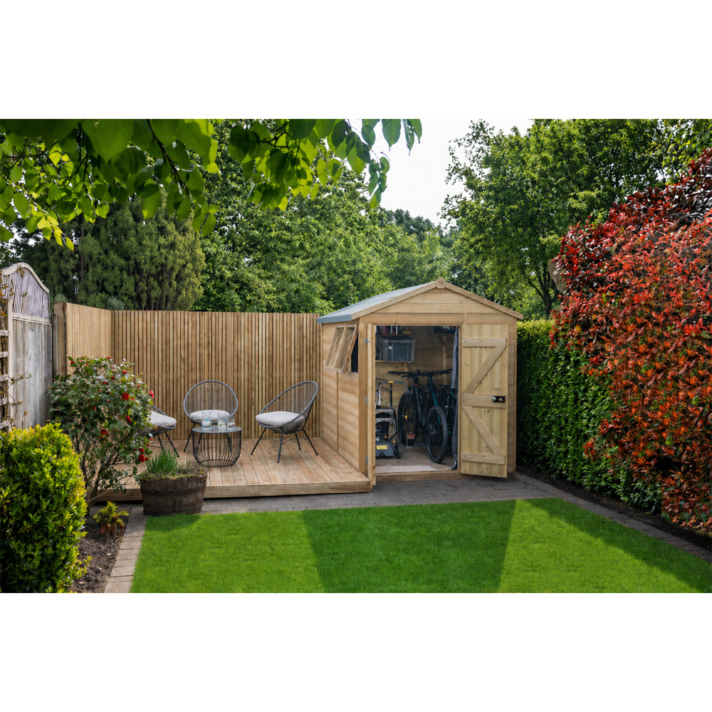 Forest Garden Timberdale 6 x 8ft 2 Opening Apex Shed Image 4