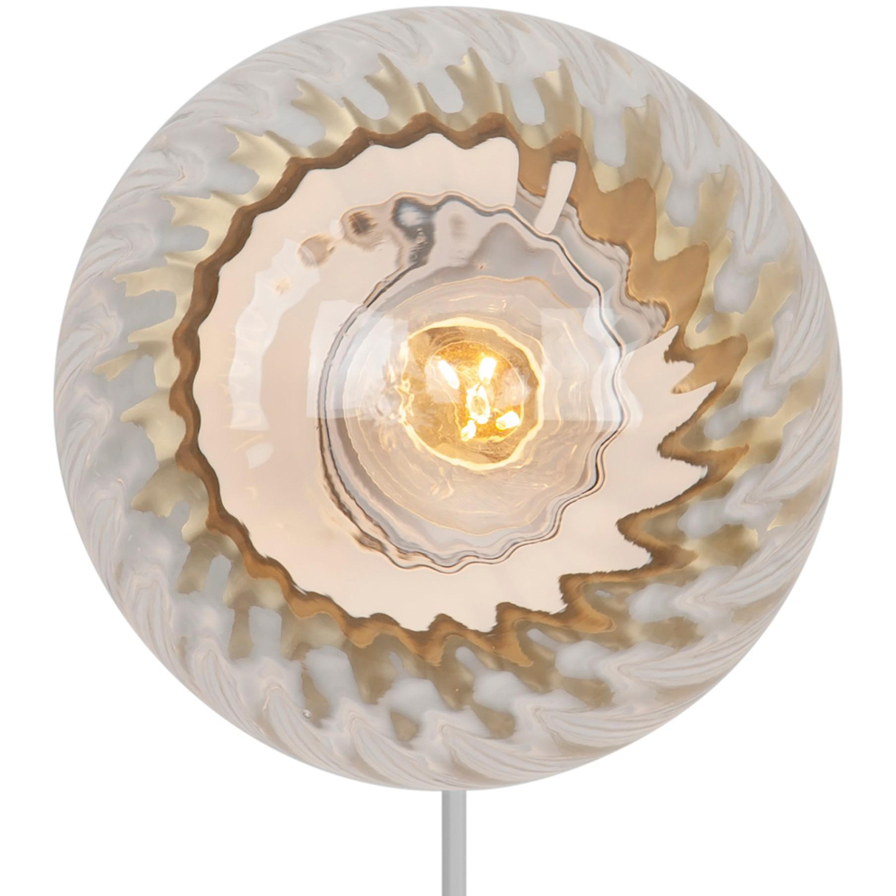 Nordlux Chisell Brass Swirled Glass Dome Wall Light Image 5