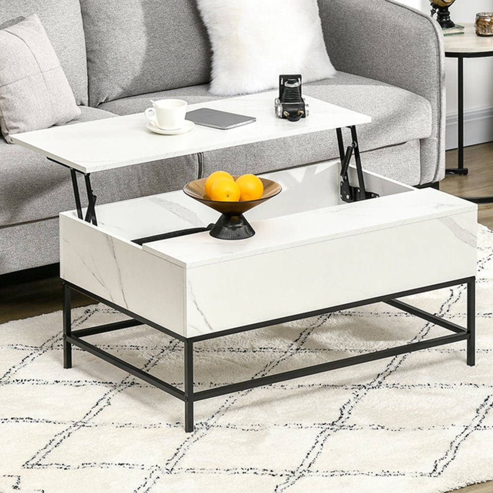 White lift coffee table discount
