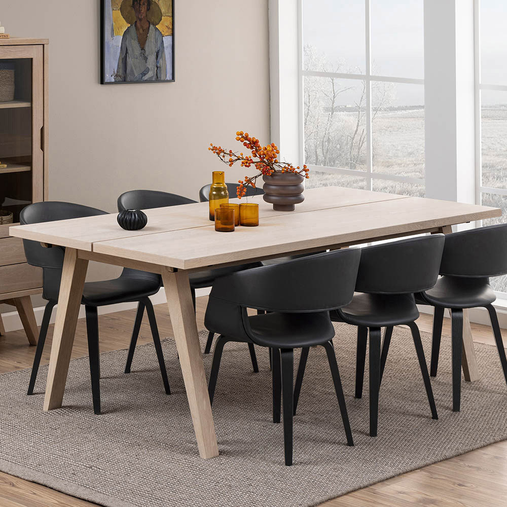 Florence A Line White Oak Rectangular Dining Table Image 1