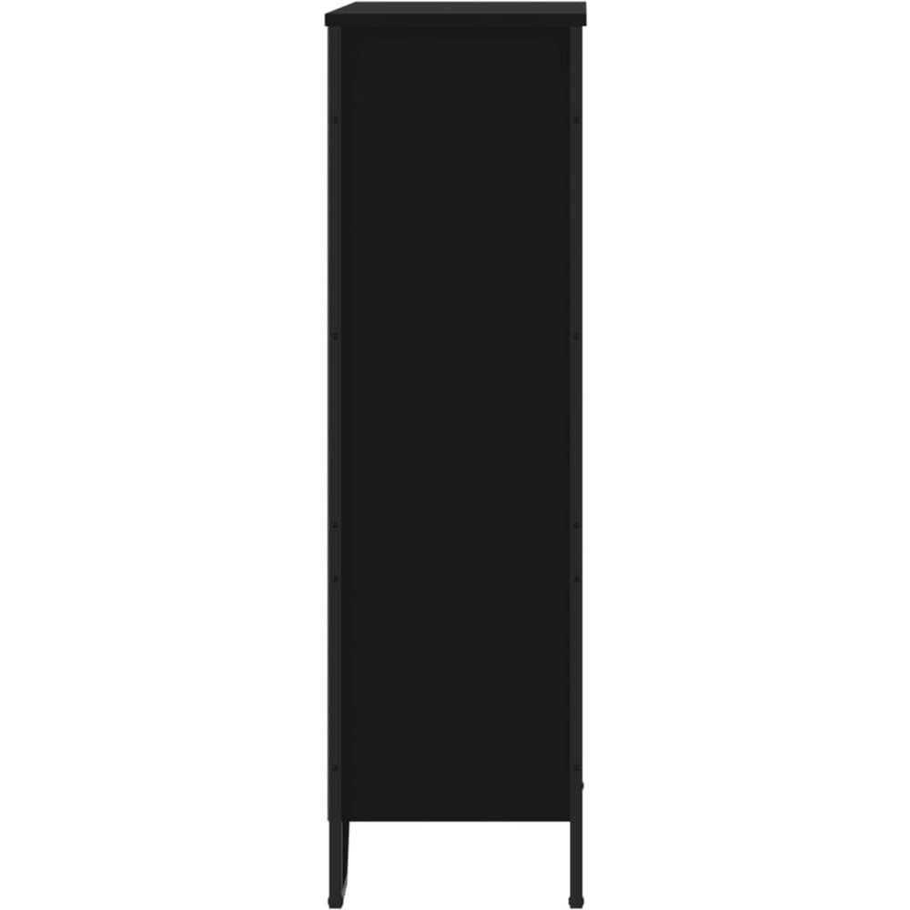 vidaXL 3 Shelf Black Bookcase Image 4