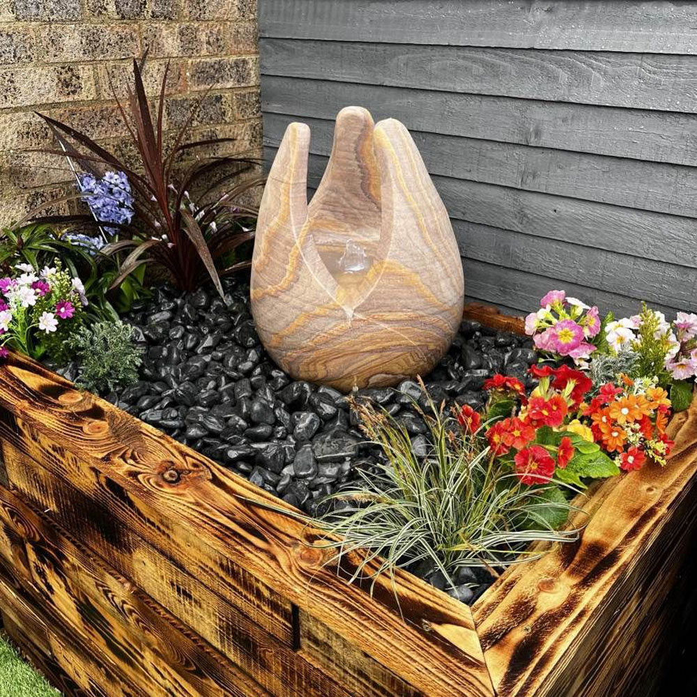 Tranquillity Sandstone Tulip Mains Powered LED Water Feature 50cm Image 2