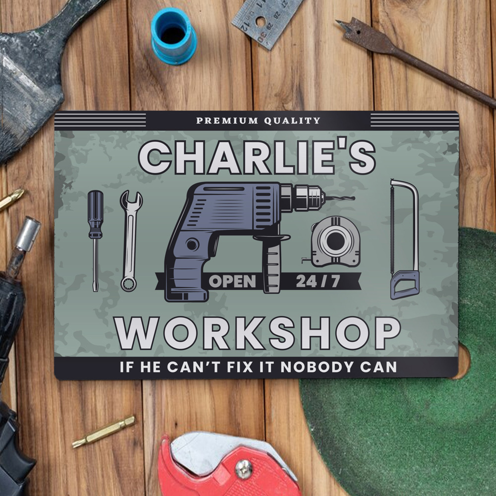 Personalised Memento Company Personalised Workshop Metal Sign Image 2