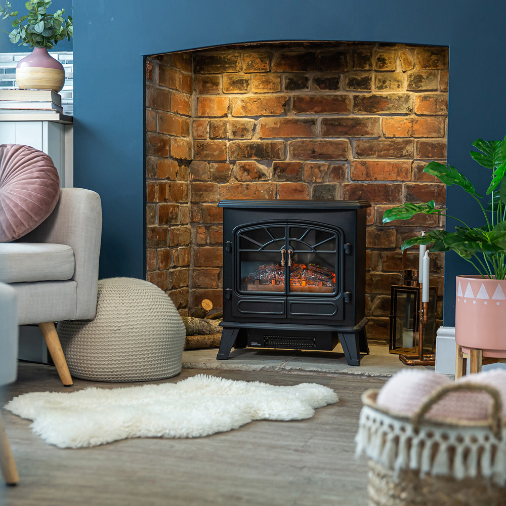 Russell Hobbs RHEFSTV2003B Black Electric Stove Fire 1850W Image 2