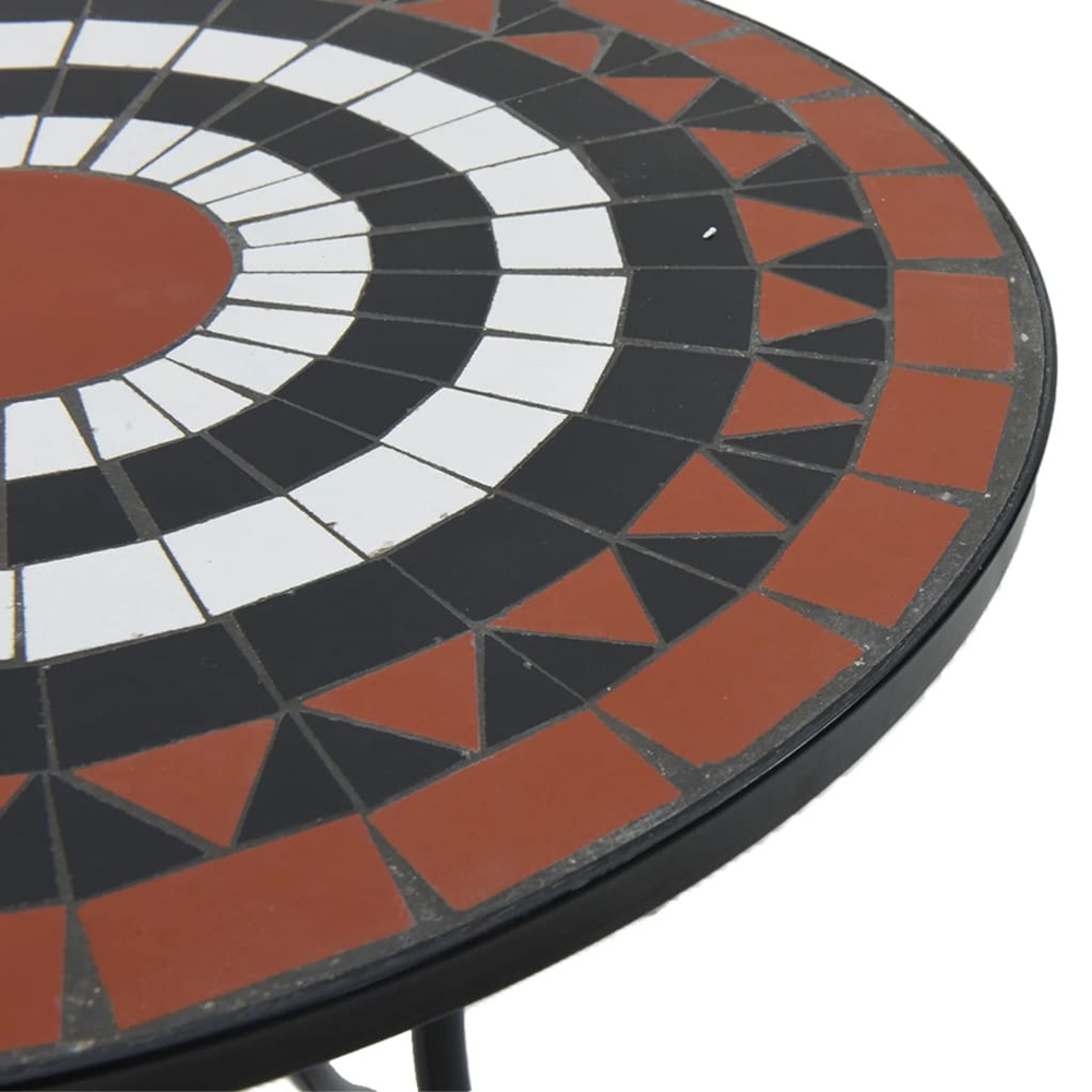 Walplus 2 Seater Terracotta and White Ceramic Mosaic Bistro Table Image 6
