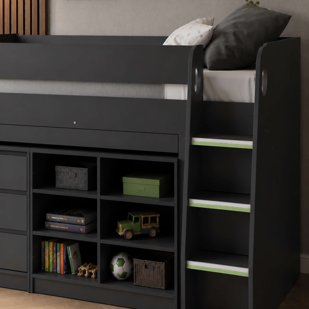 Julian Bowen Vespa Anthracite Mid Sleeper Bed with Desk Image 4