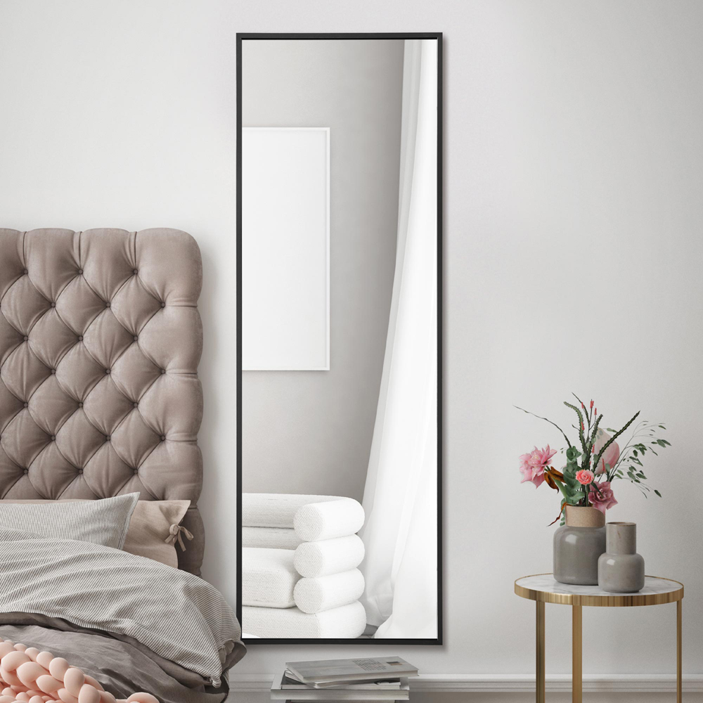 MirrorOutlet The Artus Black Aluminium Edged Wall Mirror 120 x 40cm Image 6