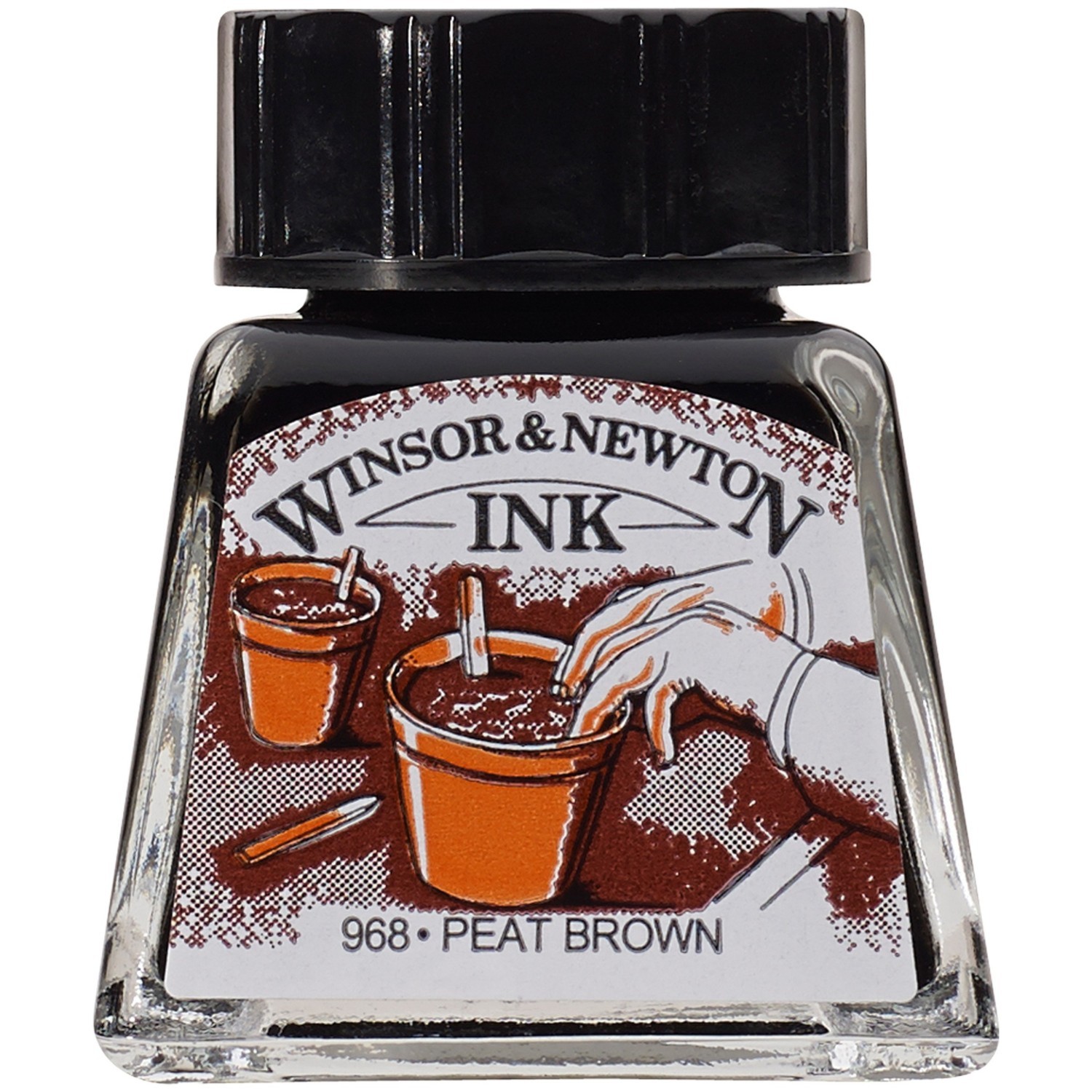 Winsor and Newton 14ml Drawing Ink - Peat Brown Image 1