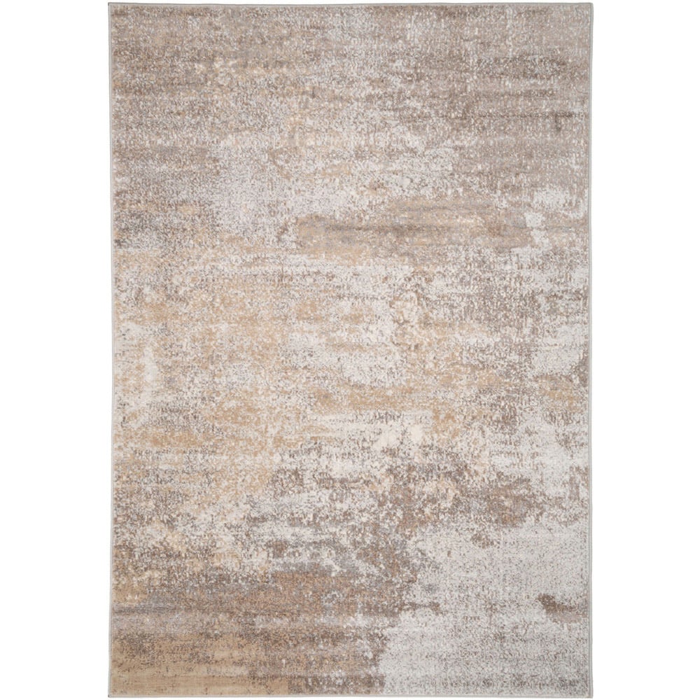 Kukoon Neutral and Beige Distressed Abstract Rug 170 x 120cm Image 1