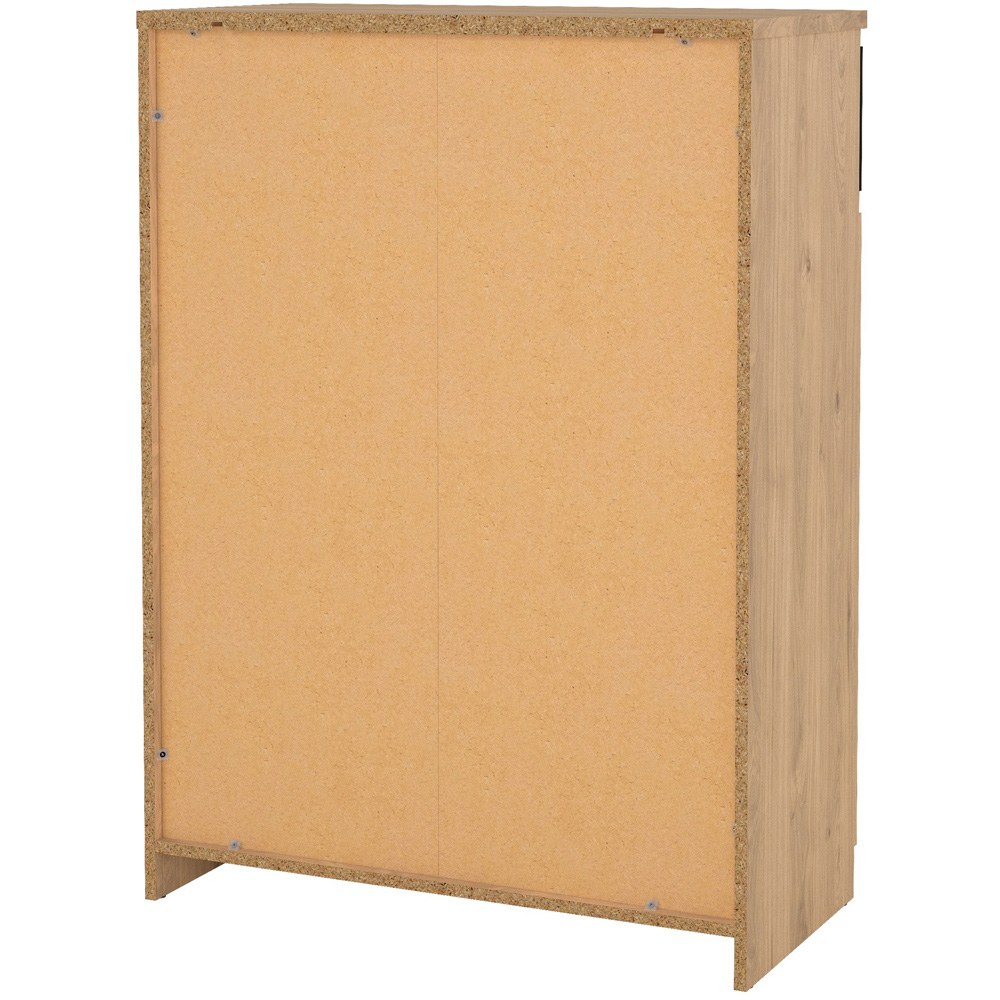 Florence 2 Door Single Drawer Jackson Hickory Oak and Black Shoe Cabinet Image 4