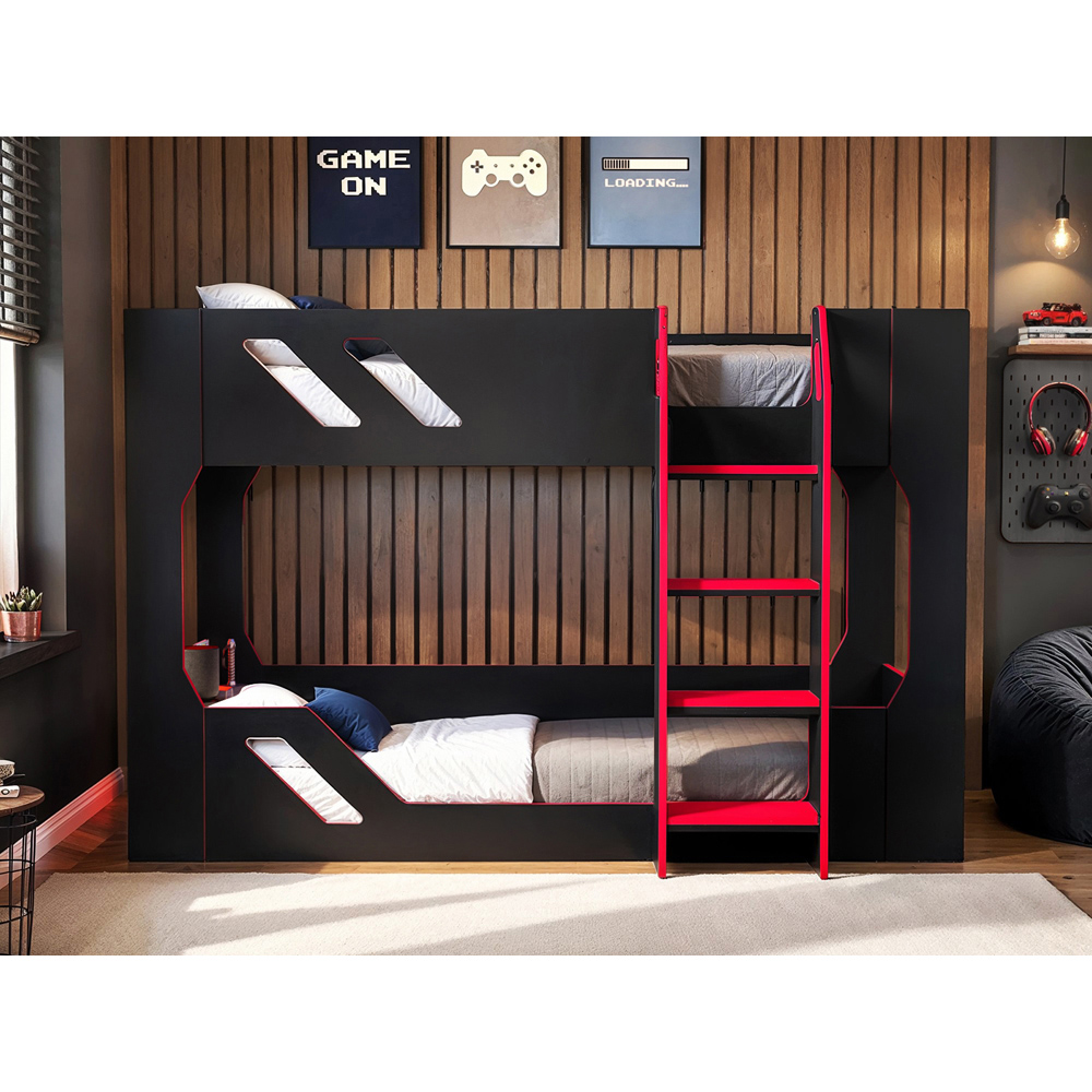 Recoil Shuttle Black and Red Bunk Bed | Wilko