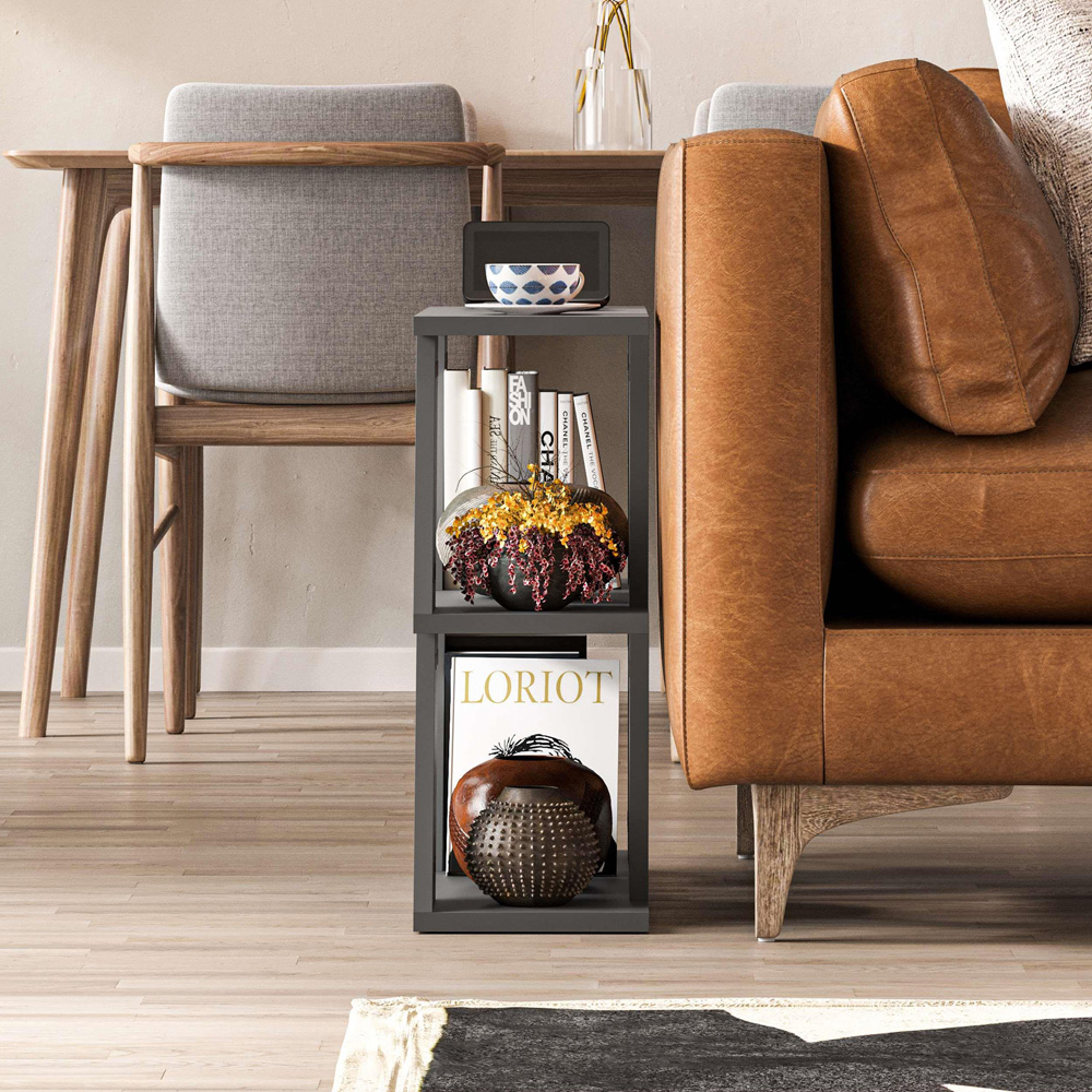 Decortie Lazena 2 Shelf Anthracite Side Table Image 6