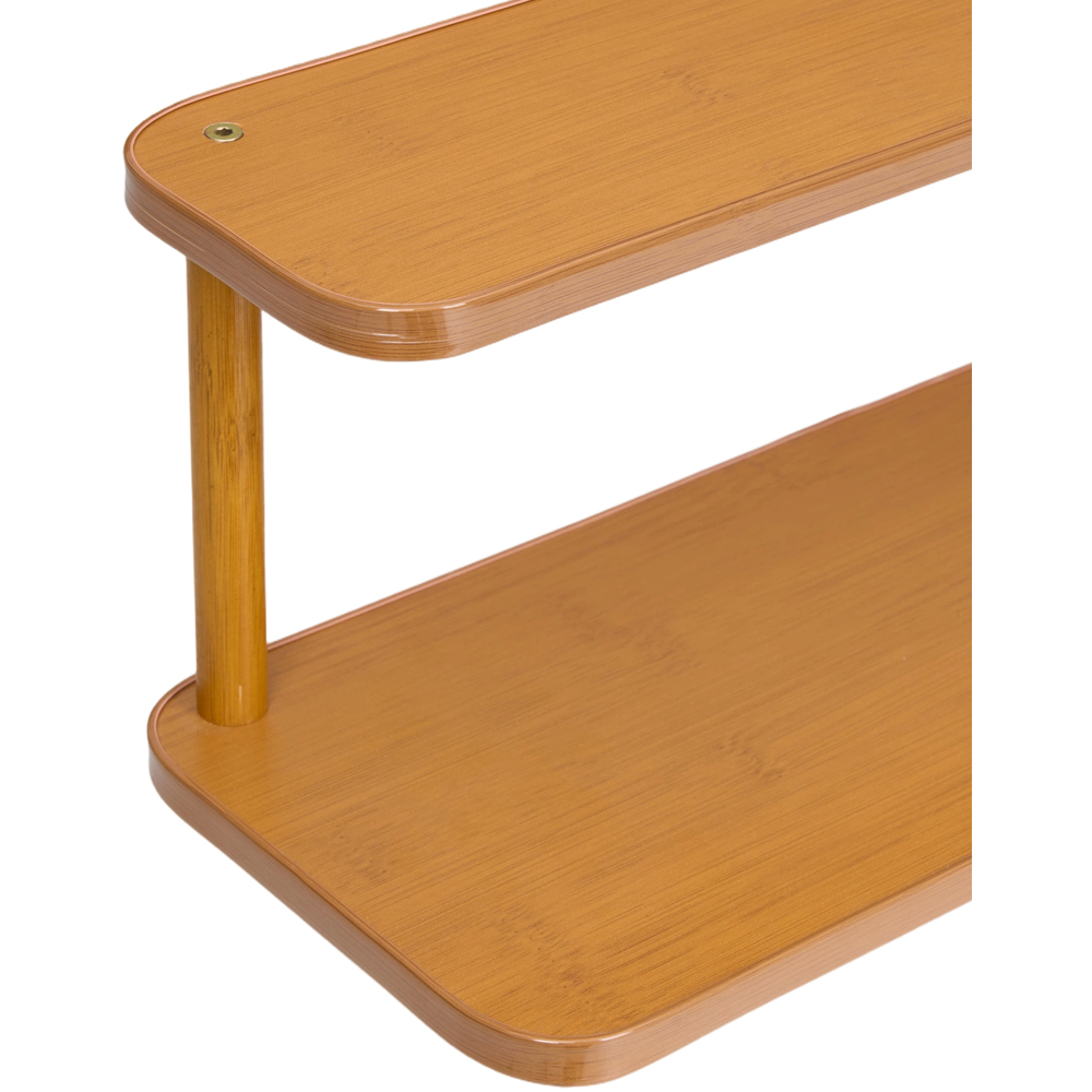 Living and Home 2 Shelf Natural Bamboo Compact Desktop Storage Rack Image 5