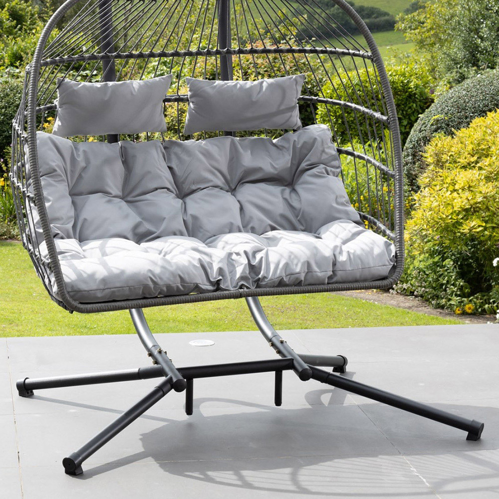 Artemis Home Haversham 2 Seater Light Grey Swing Chair Image 4