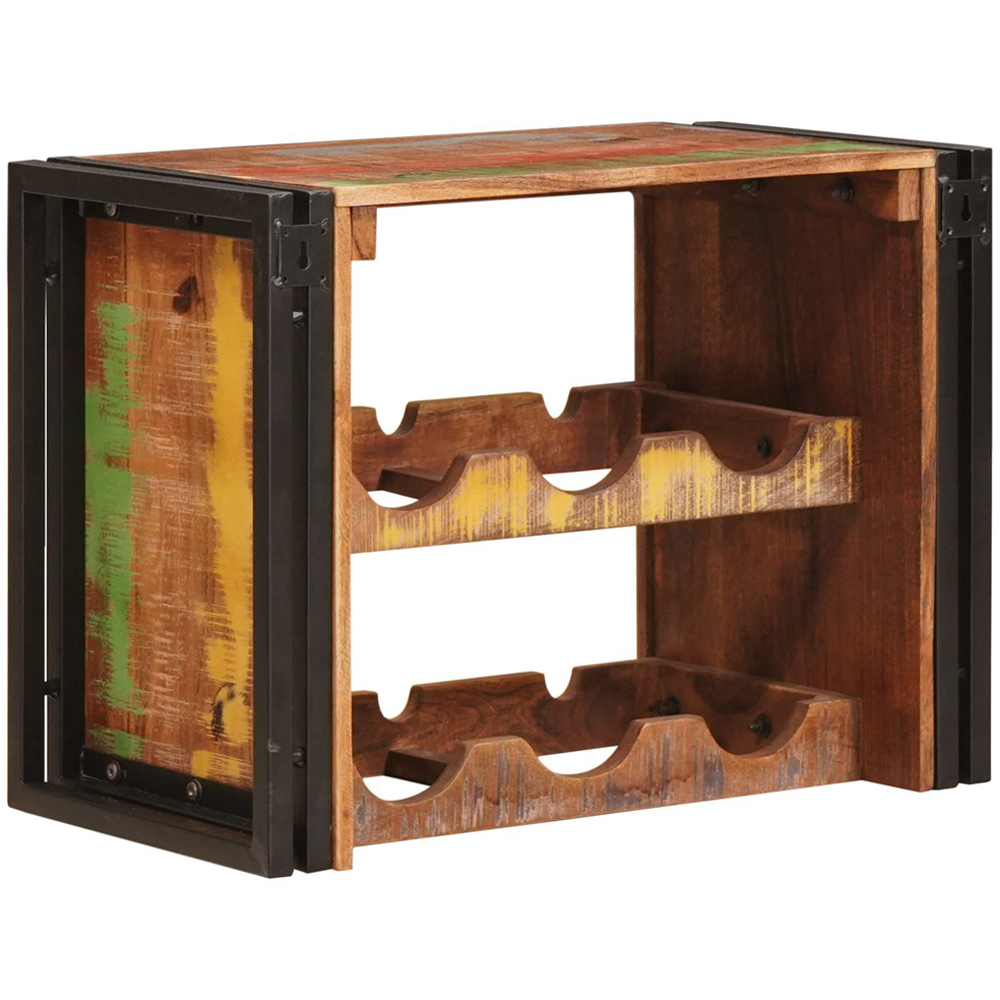 vidaXL 6 Bottle Brown Solid Reclaimed Wood Wall Mounted Wine Rack Image 4
