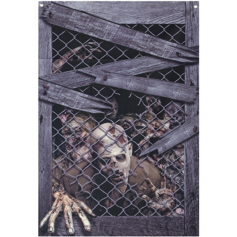 Benross Creepy Zombie Halloween Window Backdrop 120cm Image 1