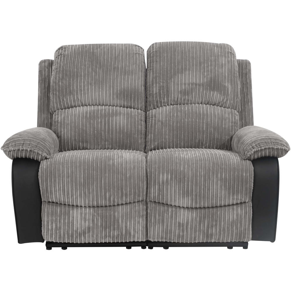Comfy Living 2 Seater Grey Cord Fabric Electric Recliner Sofa Image 3