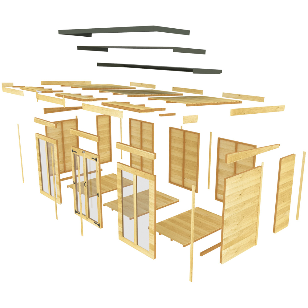 DIY Sheds 12 x 4ft Tongue and Groove Timber Pent Summerhouse Image 3