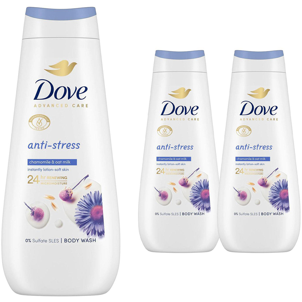 Dove Advanced Care Anti-Stress Body Wash 400ml 3 Pack Image 1