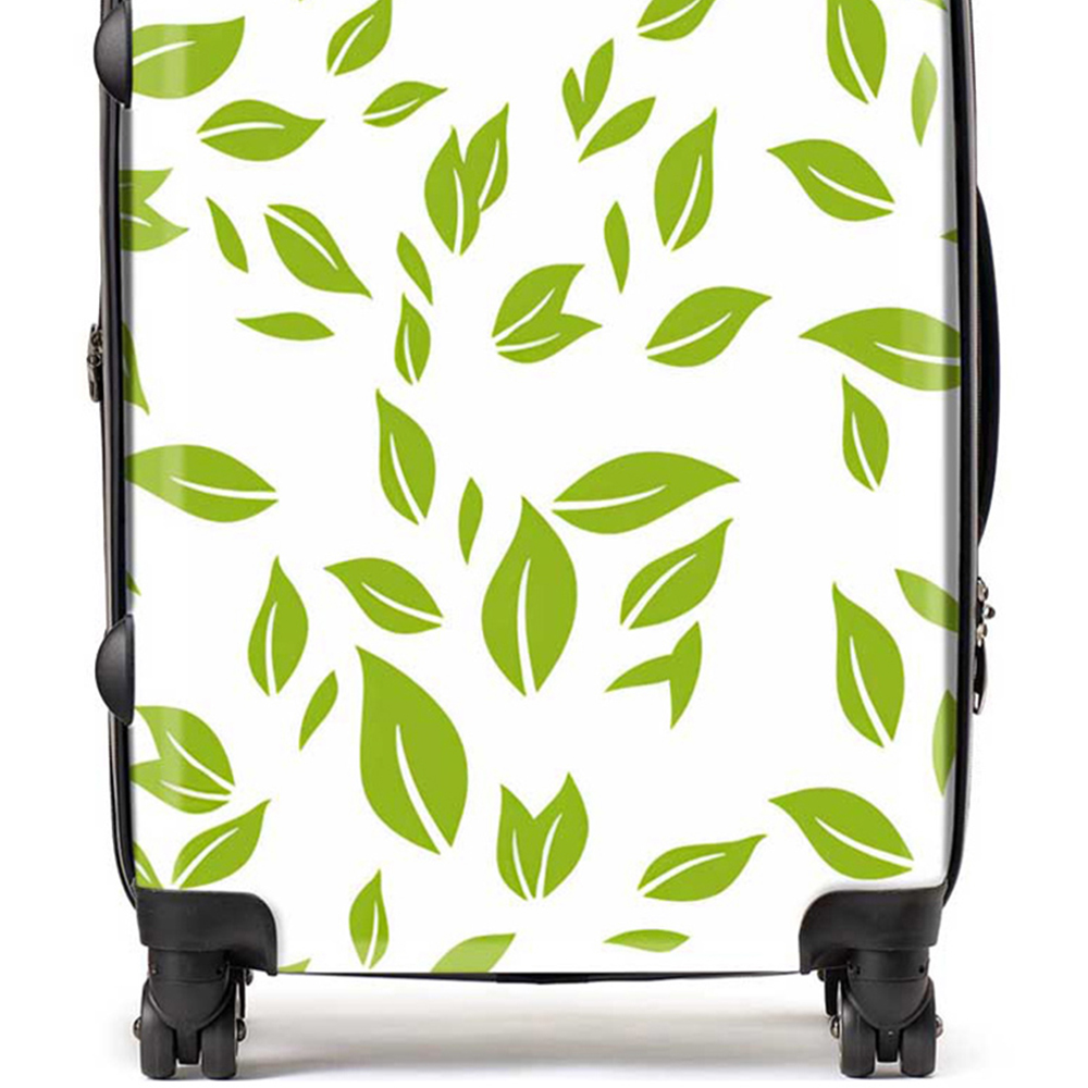 Warren Reed Designer Medium Green Leaves Suitcase Image 2
