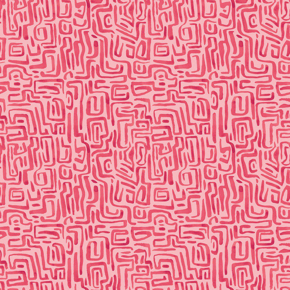 Hoopla Walls Oasis Maze Squiggle Raspberry Wallpaper Image 1