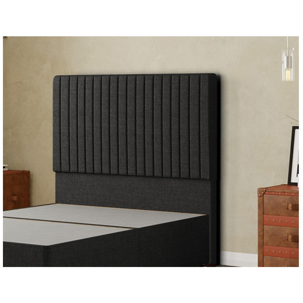 Eleganza Maryland Single Black Linen Floor Standing Headboard Image 3