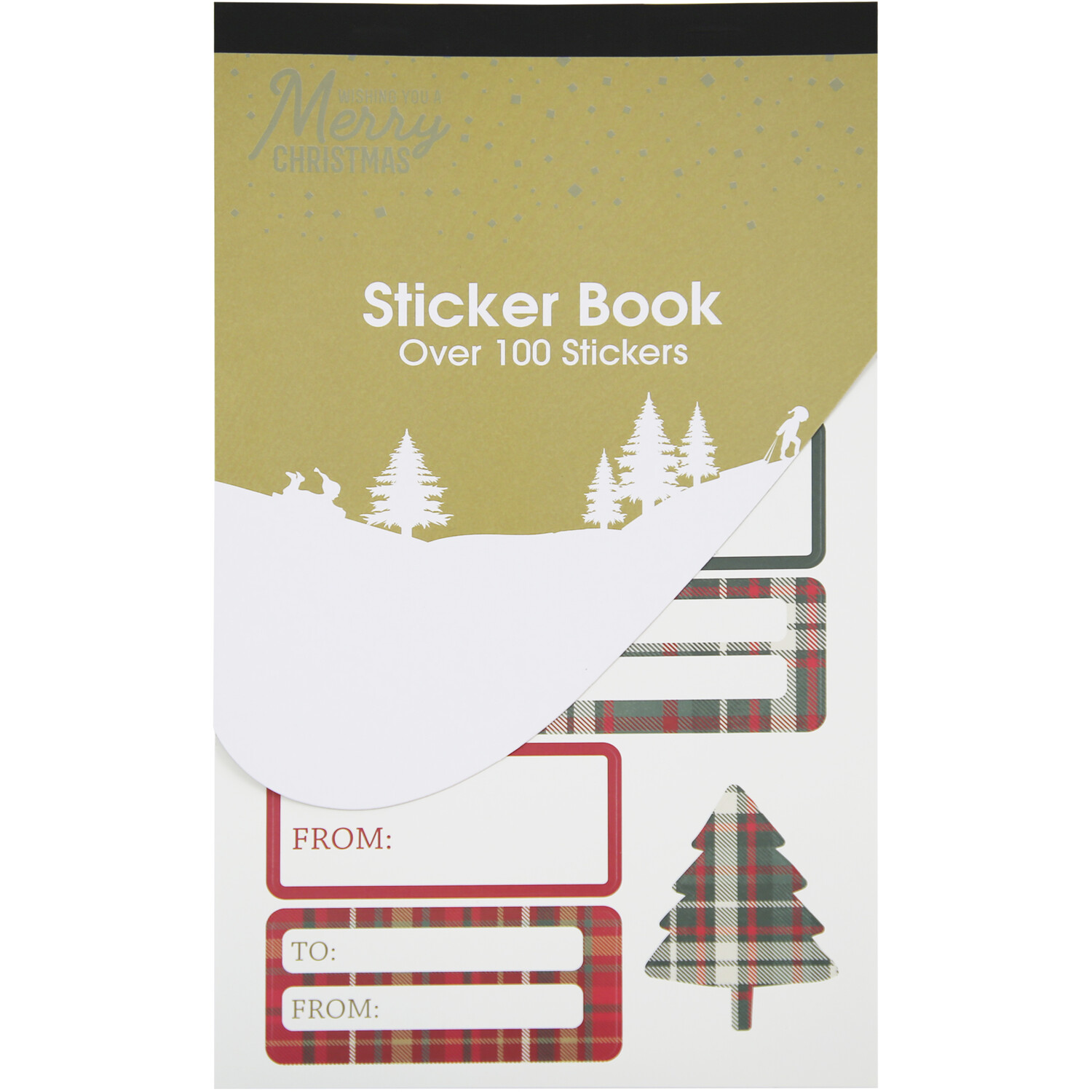 Pack of 100 Deck the Halls Sticker Book - Red Image 1