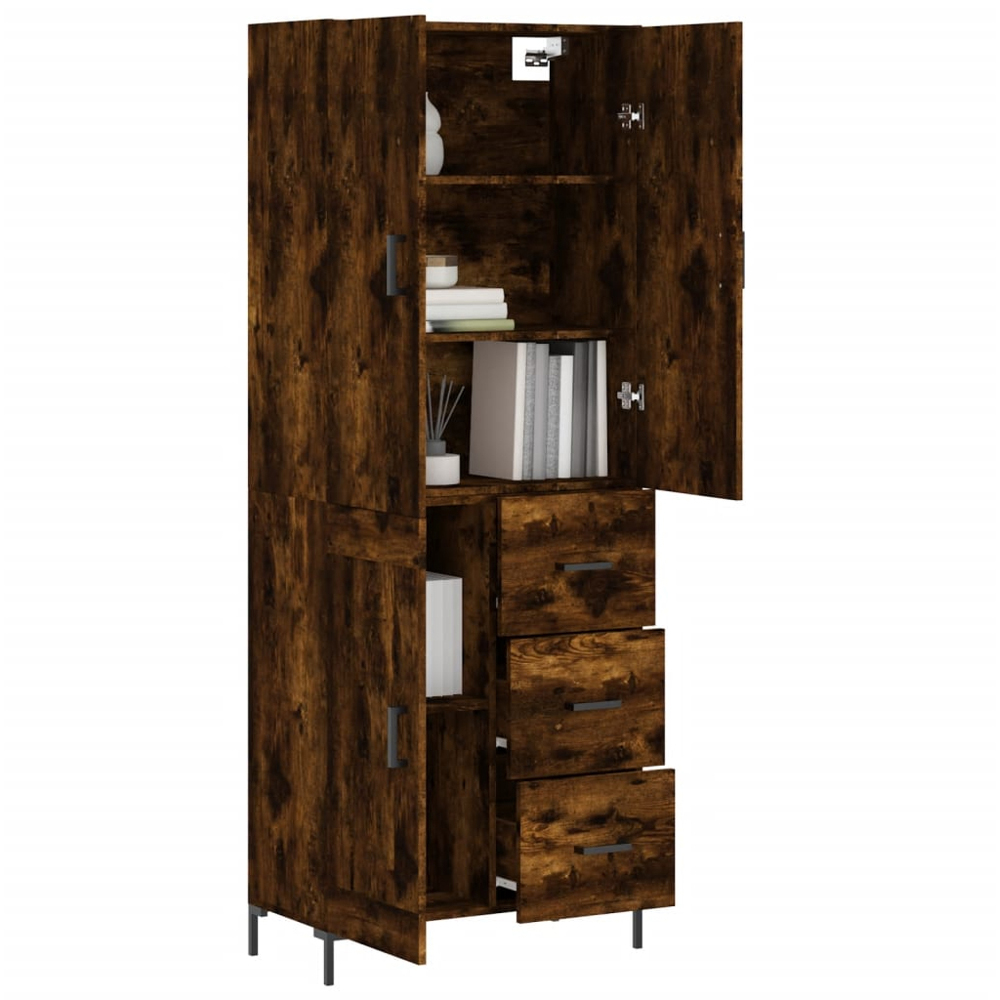 vidaXL 3 Door 3 Drawer Smoked Oak Highboard Image 3