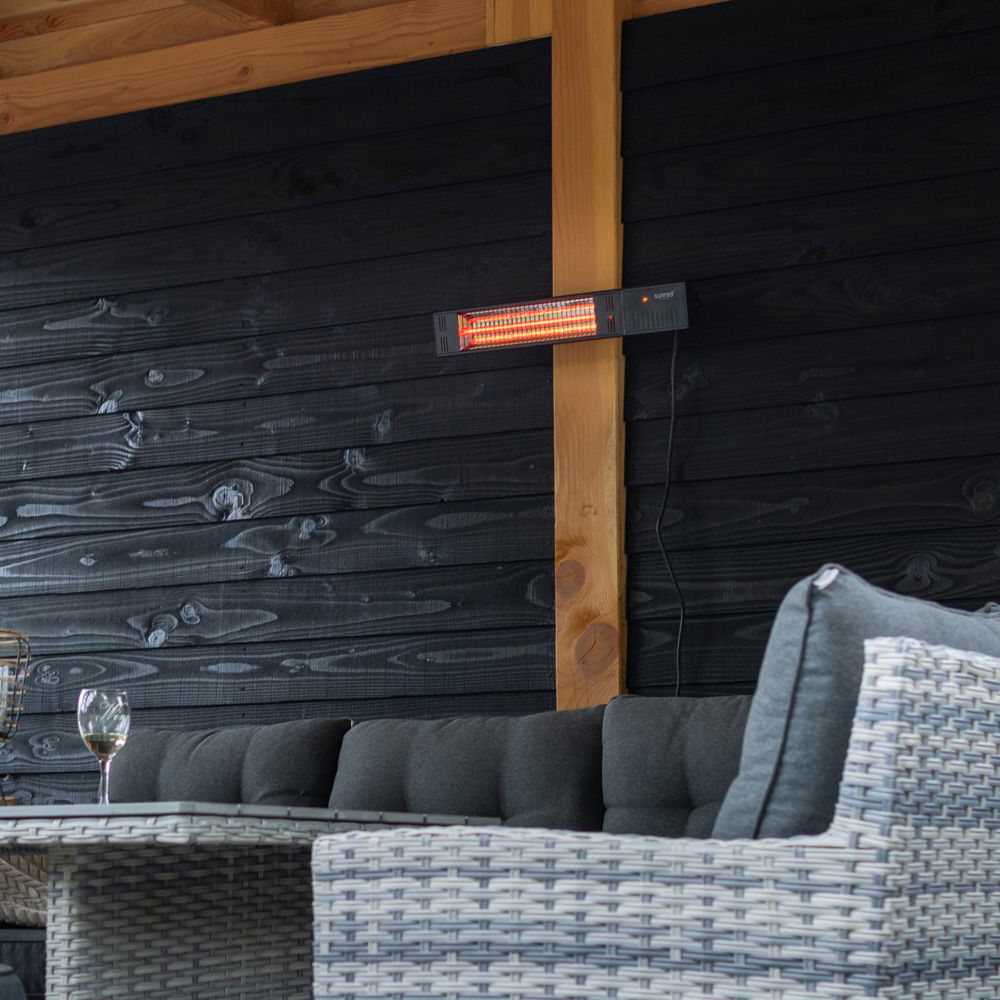 Sunred Fortuna Ultra Black Wall Patio Heater 1500W Image 6