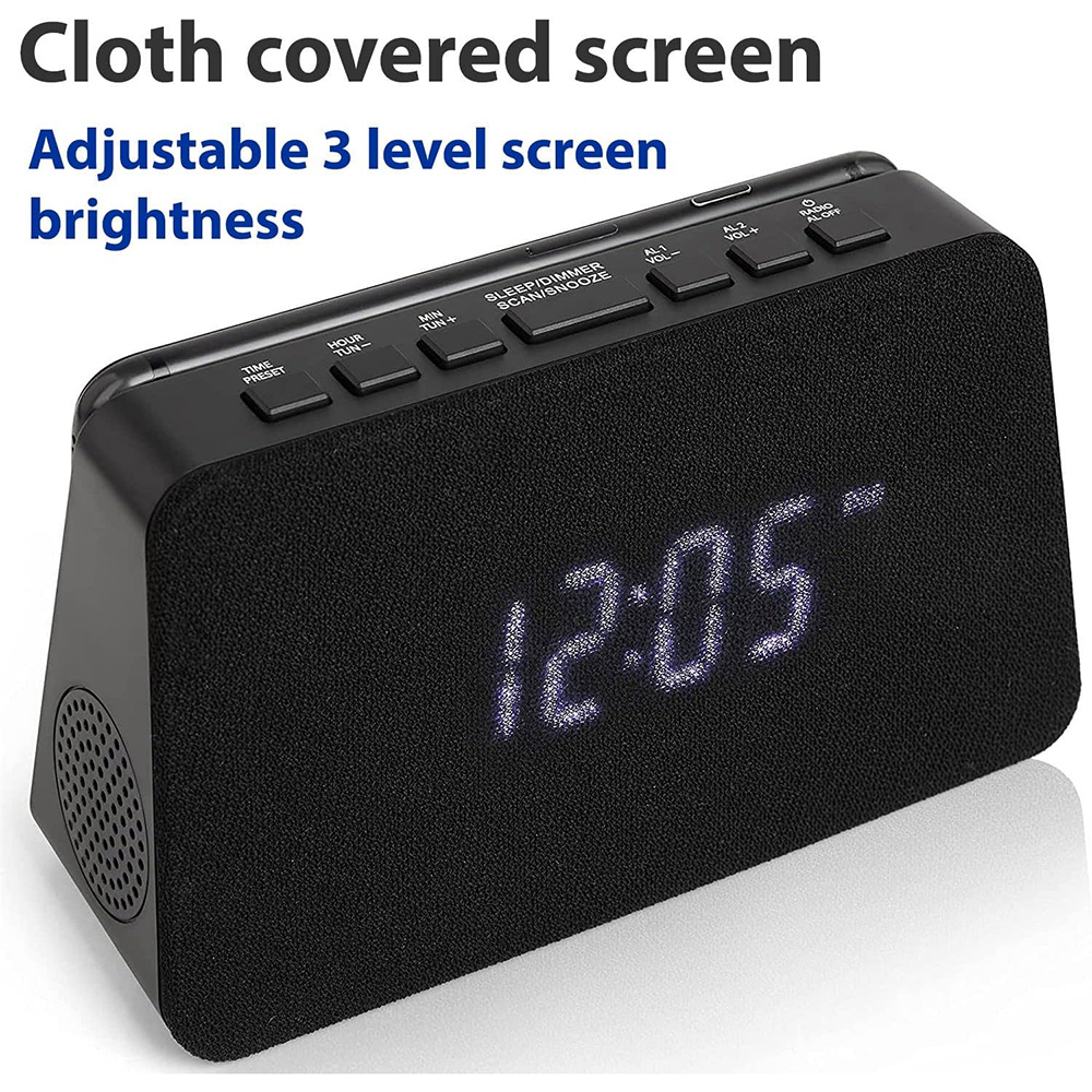 Grouptronics GTQ-RENEW Black Wireless Charging Alarm Clock Radio Image 7