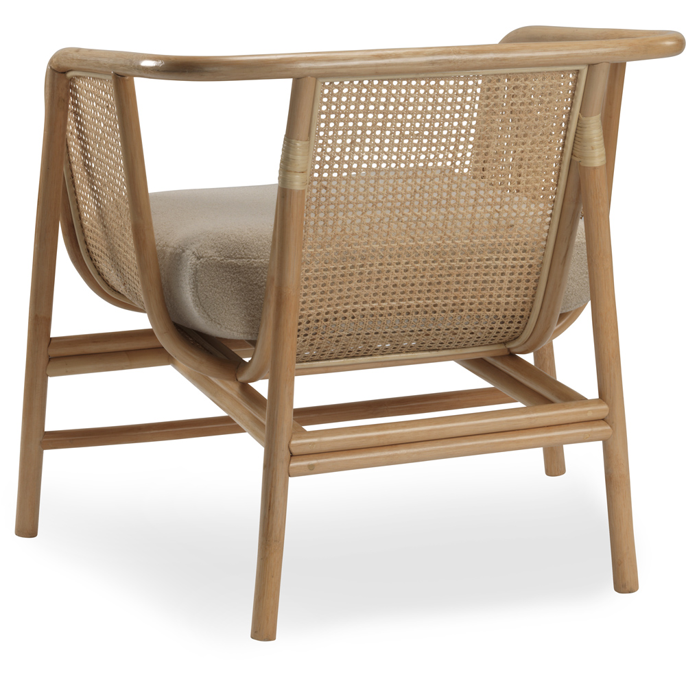 Desser Seoul Cream Boucle Latte Rattan Chair Image 3