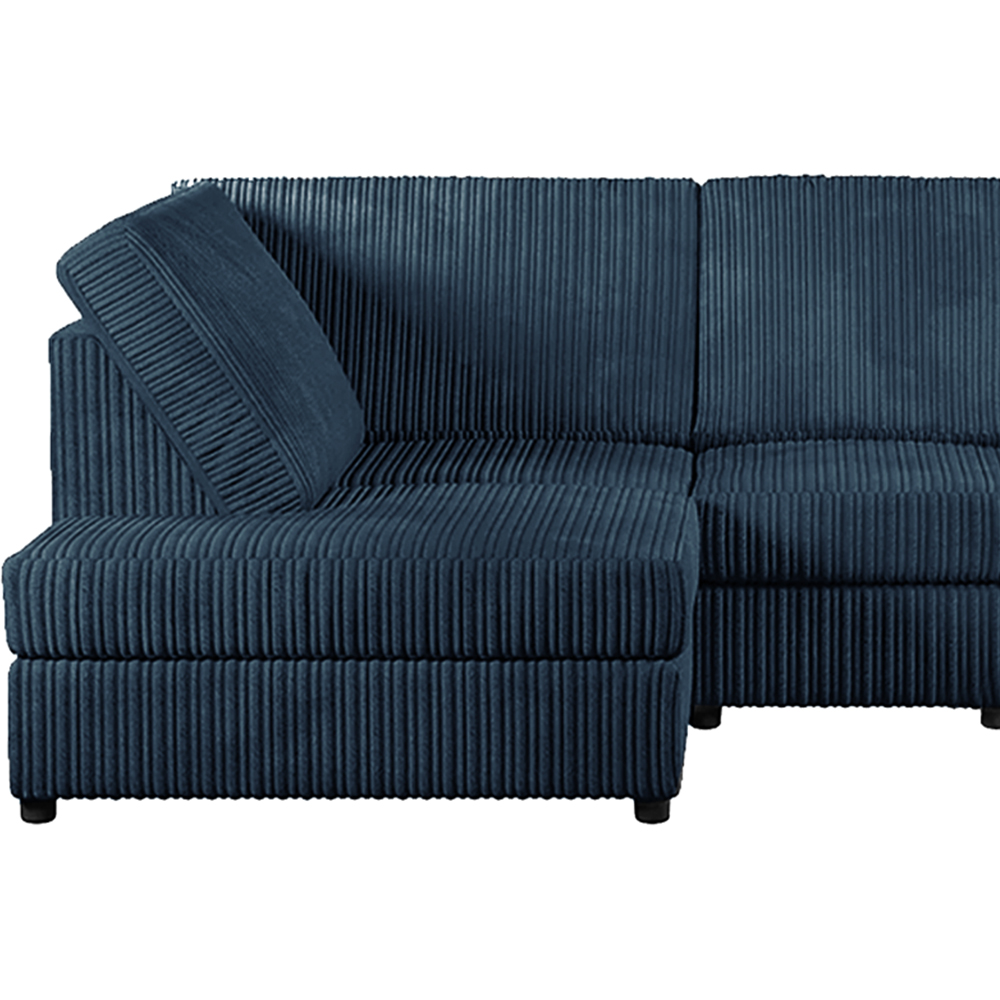 Luxor 4 Seater Navy Blue Jumbo Cord Left Hand Facing Full Back L Shaped Corner Sofa Set Image 3