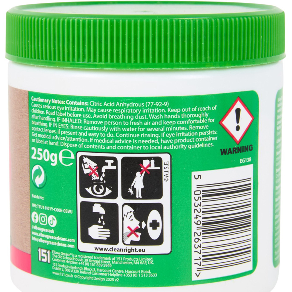 Elbow Grease Citric Acid Multipurpose Natural Cleaner 250g Image 3