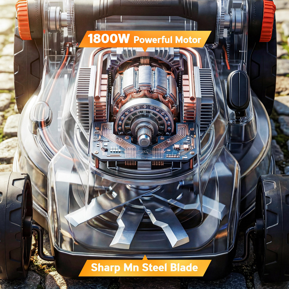 Outsunny 84H-719V70LG 1800W 40cm Electric Lawn Mower Image 3