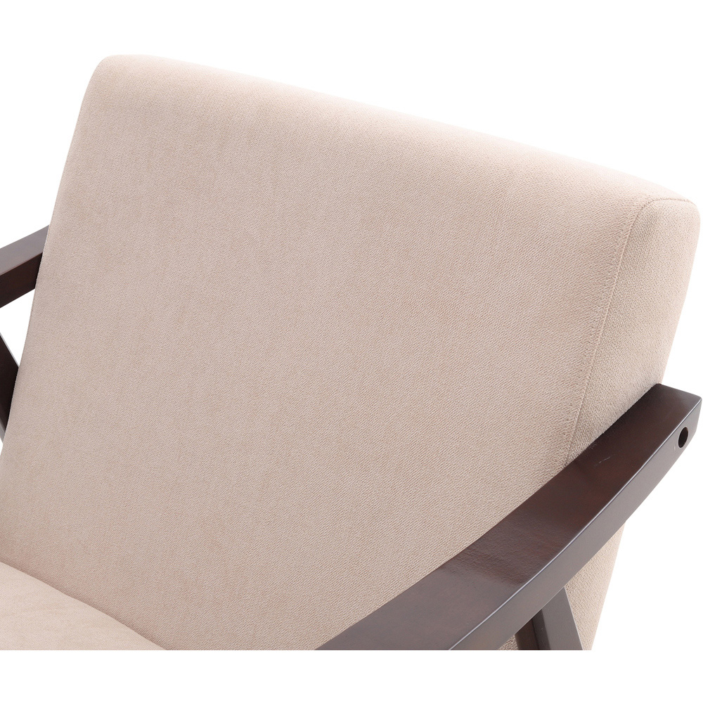 Living and Home Fabric Wooden Single Armchair Image 7