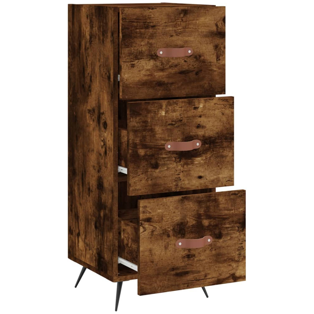 vidaXL 3 Drawer Smoked Oak Sideboard Image 5