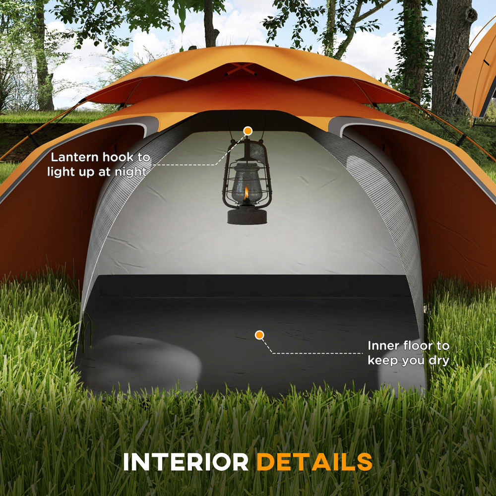 Outsunny 1-2 Person Waterproof Dome Camping Tent Orange Image 5