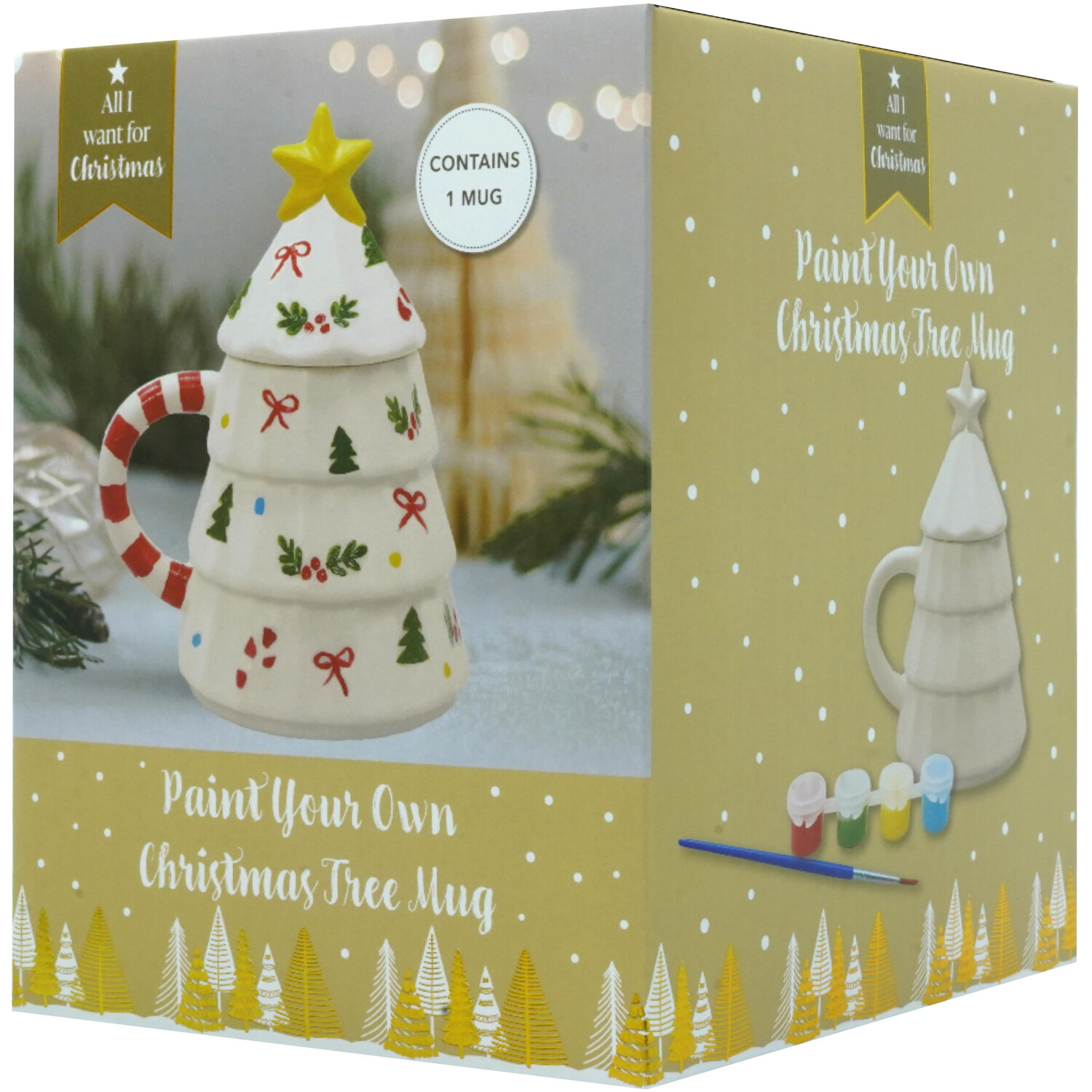 Paint Your Own Christmas Tree Mug Kit White Image 2