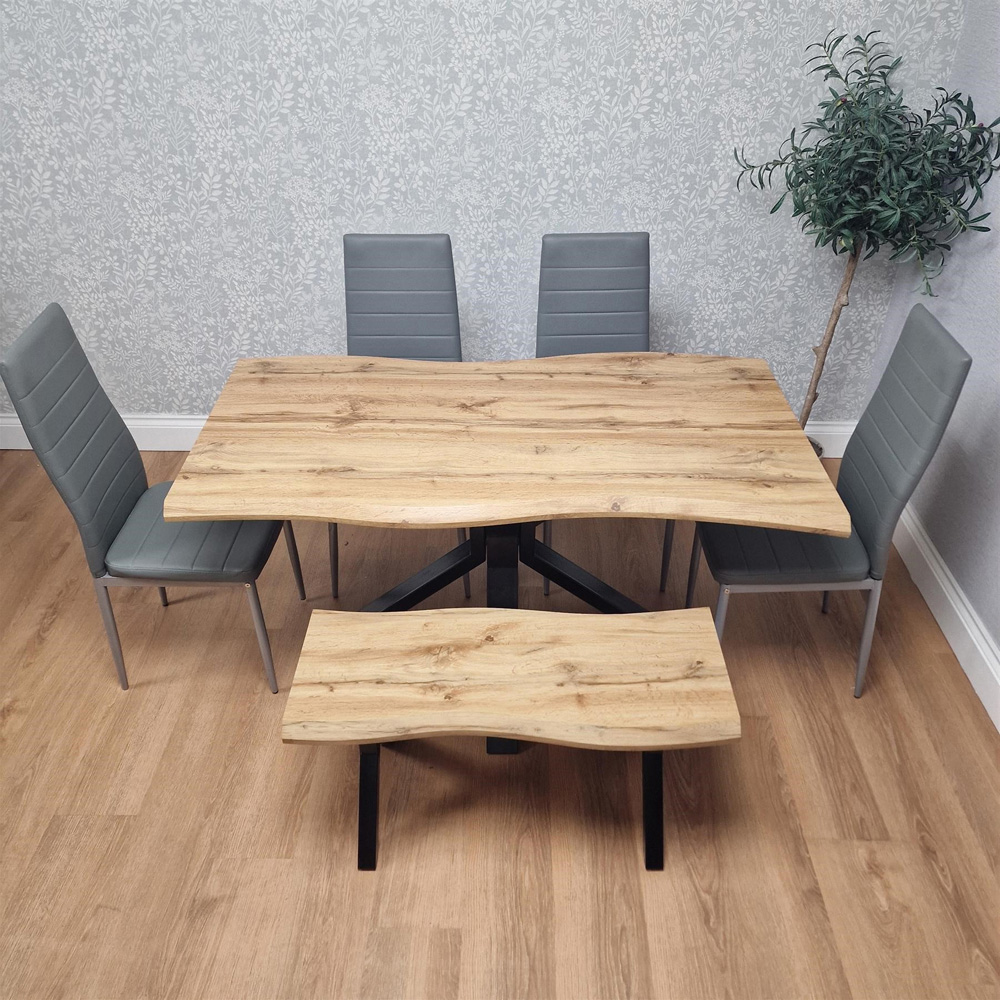 Kosy Koala 6 Seater Wooden Dining Set Grey Image 8