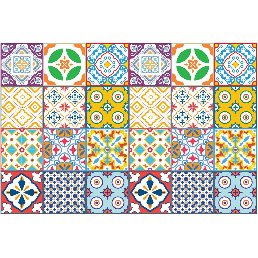 Walplus Classic Mediterranean Colourful Mixed 2 Tile Sticker 24 Pack Image 2
