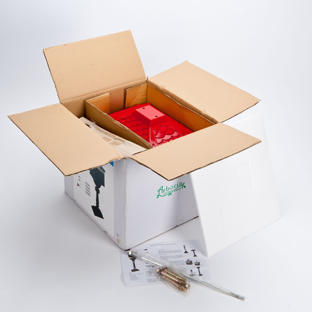 Arboria Garden Decor Red Freestanding Cast Aluminium Post Box Image 3