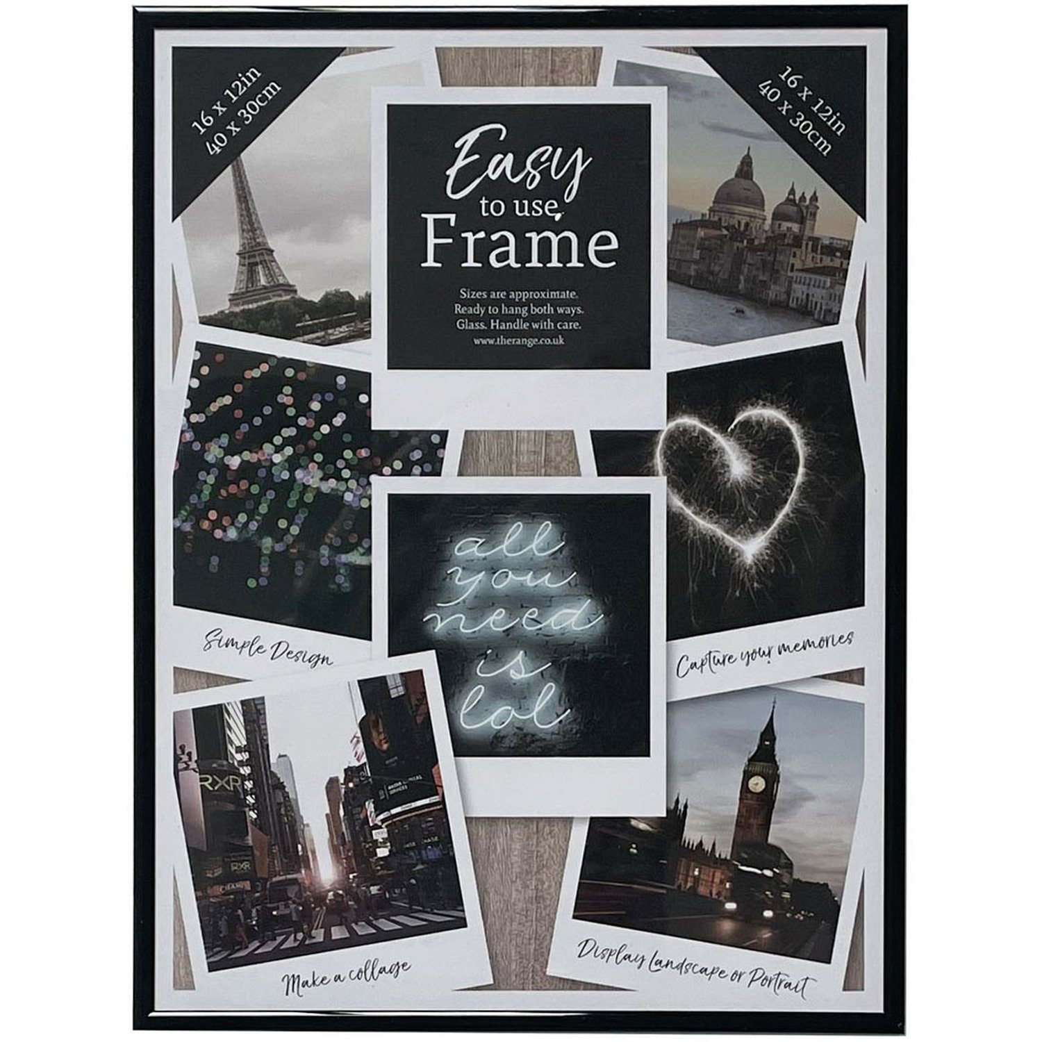 Easy Black Photo Frame 16 x 12 inch Image