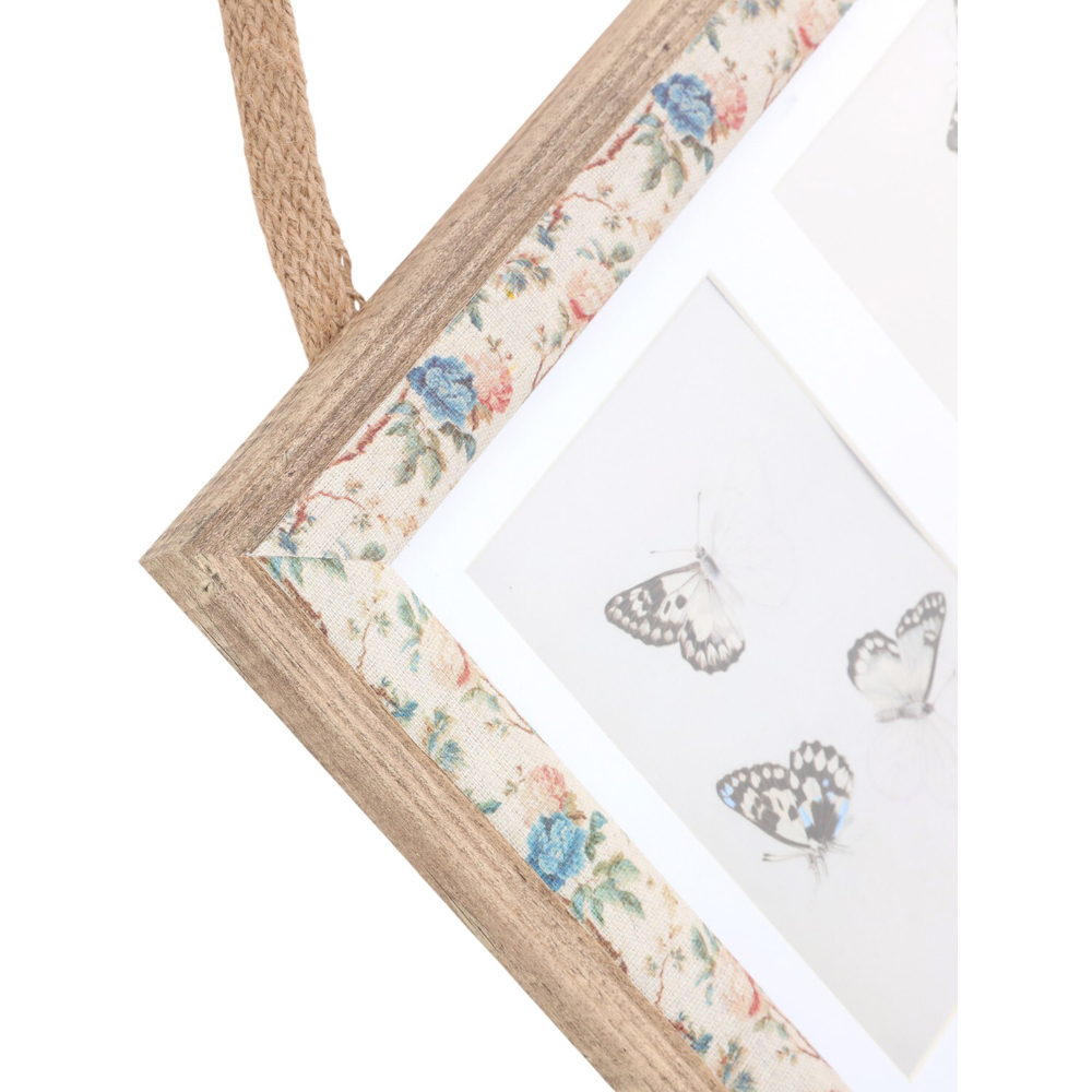 Floral Linen Wooden Collage Frame Image 3